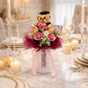 �� Ballagó macis rózsás virágcsokor � elegáns és kedves ajándék �� - otthon & életmód - virágdekoráció - virágok - virágcsokor - Meska.hu