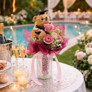 �� Ballagó macis rózsás virágcsokor � elegáns és kedves ajándék �� - otthon & életmód - virágdekoráció - virágok - virágcsokor - Meska.hu