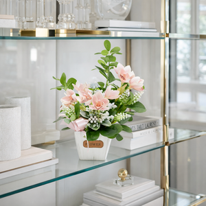  Pasztell virágkompozíció kaspóban � elegáns, romantikus dekoráció  - otthon & életmód - virágdekoráció - virágok - virágbox - Meska.hu