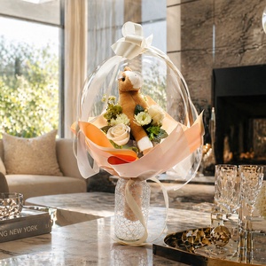 ��� Ovis ballagási csokor � plüss figurával ��� - otthon & életmód - virágdekoráció - virágok - virágcsokor - Meska.hu