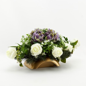 Elegáns lila-fehér kegyeleti sírdísz - Meska.hu