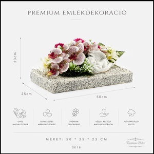 Prémium kegyeleti emlékdekoráció angyalszoborral és élethű orchideákkal - otthon & életmód - vallás - temetkezési tárgy - sírdísz, kegyeleti dísz - Meska.hu