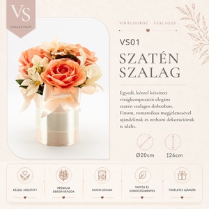 Virágbox barack rózsákkal és krém liliomokkal � elegáns, romantikus ajándék - esküvő - dekoráció - esküvői asztaldísz - Meska.hu