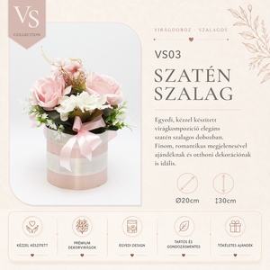 Pasztell rózsás virágbox � romantikus virágkompozíció elegáns ajándéknak - otthon & életmód - virágdekoráció - virágok - virágbox - Meska.hu