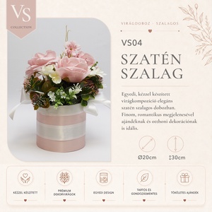 Romantikus rózsaszín virágbox � elegáns rózsás virágkompozíció ajándéknak - otthon & életmód - virágdekoráció - virágok - virágbox - Meska.hu