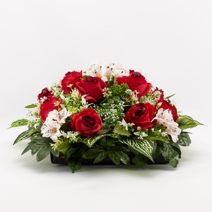  Elegáns vörös rózsás kegyeleti sírdísz - otthon & életmód - vallás - temetkezési tárgy - sírdísz, kegyeleti dísz - Meska.hu
