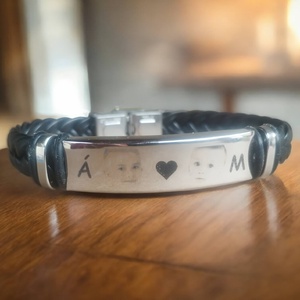 Gravírozott karkötő egyedi fotóval - ékszer - karkötő - névre szóló karkötő - Meska.hu