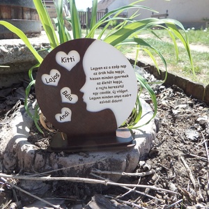 Egyedi anyák napi fa dekoráció � több névvel, szívből - otthon & életmód - dekoráció - kép & falikép - fából készült kép - Meska.hu