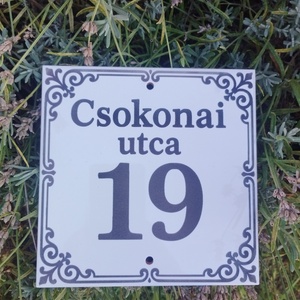 Egyedi kerámia házszámtábla � utcanévvel és számmal - Meska.hu