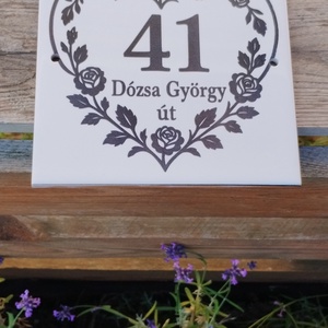 Egyedi kerámia házszámtábla � utcanévvel és számmal - otthon & életmód - ház & kert - házszám - Meska.hu