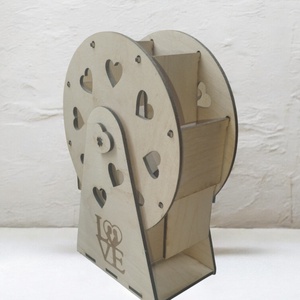 Valentin-napi fotókerék � forgatható, személyre szabható emlékdekoráció, Otthon & Életmód, Papír, írószer, Album & Fotóalbum, Gravírozás, pirográfia, MESKA