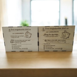 Egyedi, lézergravírozott fa persely, Otthon & Életmód, Dekoráció, Asztal és polc dekoráció, Persely, Gravírozás, pirográfia, MESKA