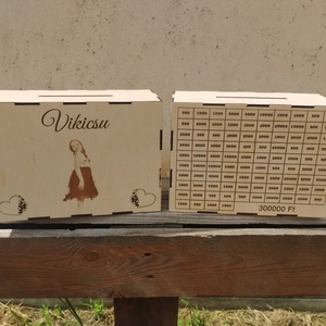 Egyedi, lézergravírozott fa persely - otthon & életmód - dekoráció - asztal és polc dekoráció - persely - Meska.hu