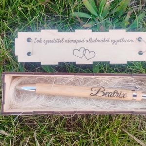 Egyedi, bambusz toll személyre szabott gravírozással - otthon & életmód - papír, írószer - ceruza & toll - Meska.hu