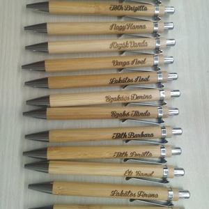 Egyedi, bambusz toll személyre szabott gravírozással - otthon & életmód - papír, írószer - ceruza & toll - Meska.hu