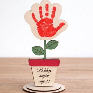 Anyák napi kézlenyomatos virág � egyedi, megható ajándék - Meska.hu