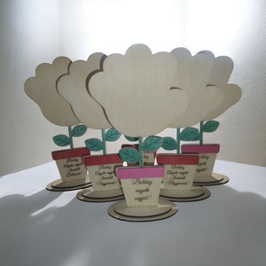 Anyák napi kézlenyomatos virág � egyedi, megható ajándék - otthon & életmód - dekoráció - asztal és polc dekoráció - gravírozott táblák - Meska.hu