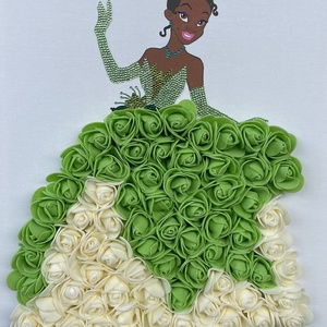 Tiana - Kézzel díszített vászonkép, Művészet, Festmény, Festmény vegyes technika, Festészet, MESKA