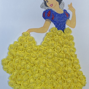 Hófehérke - Kézzel díszített vászonkép, Művészet, Festmény, Festmény vegyes technika, Festészet, MESKA