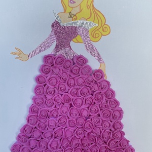 Csipkerózsika - Kézzel díszített vászonkép, Művészet, Festmény, Festmény vegyes technika, Festészet, MESKA