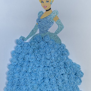 Hamupipőke - Kézzel díszített vászonkép, Művészet, Festmény, Festmény vegyes technika, Festészet, MESKA