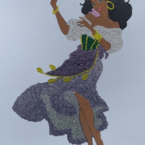 Esmeralda - Kézzel díszített vászonkép, Művészet, Festmény, Festmény vegyes technika, Festészet, MESKA