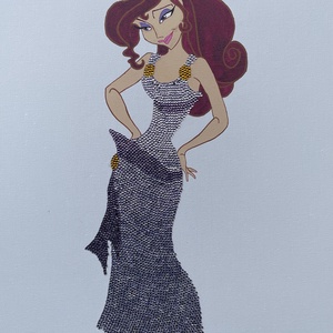 Megara - Kézzel díszített vászonkép, Művészet, Festmény, Festmény vegyes technika, Festészet, MESKA