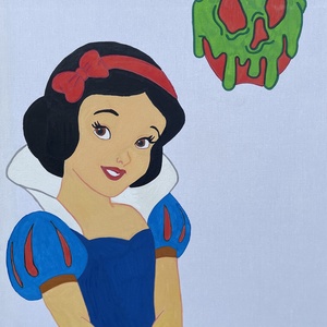 Hófehérke - Kézzel festett vászonkép, Művészet, Festmény, Festmény vegyes technika, Festészet, MESKA