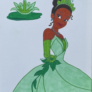 Tiana - Kézzel festett vászonkép, Művészet, Festmény, Festmény vegyes technika, Festészet, MESKA