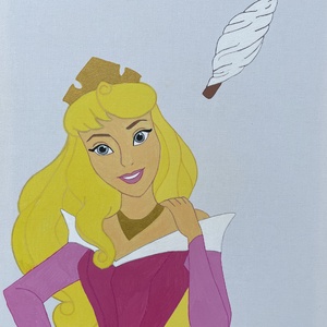 Csipkerózsika - Kézzel festett vászonkép, Művészet, Festmény, Festmény vegyes technika, Festészet, MESKA