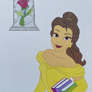 Belle - Kézzel festett vászonkép, Művészet, Festmény, Festmény vegyes technika, Festészet, MESKA