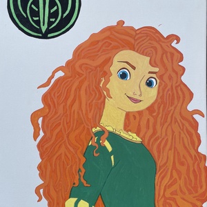 Merida - Kézzel festett vászonkép, Művészet, Festmény, Festmény vegyes technika, Festészet, MESKA