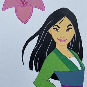 Mulan - Kézzel festett vászonkép, Művészet, Festmény, Festmény vegyes technika, Festészet, MESKA
