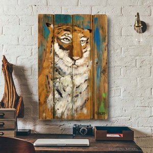 Egy igazi karakter ( Tigris ), Otthon & Lakás, Dekoráció, Kép & Falikép, Fából készült kép, Festészet, Újrahasznosított alapanyagból készült termékek, MESKA