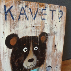 Kávé Maci - Rusztikus Fatábla, Ajándék ötlet - Egyedi Falidísz, Konyha - otthon & életmód - dekoráció - fali és függő dekoráció - falra akasztható dekor - Meska.hu
