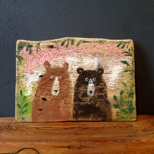 De hol a málna?  - Rusztikus Fatábla, Vicces Ajándék ötlet - Egyedi Falidísz, Medve, Mackó - otthon & életmód - dekoráció - fali és függő dekoráció - falra akasztható dekor - Meska.hu