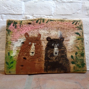 De hol a málna?  - Rusztikus Fatábla, Vicces Ajándék ötlet - Egyedi Falidísz, Medve, Mackó - otthon & életmód - dekoráció - fali és függő dekoráció - falra akasztható dekor - Meska.hu