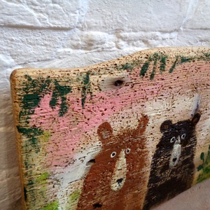 De hol a málna?  - Rusztikus Fatábla, Vicces Ajándék ötlet - Egyedi Falidísz, Medve, Mackó - otthon & életmód - dekoráció - fali és függő dekoráció - falra akasztható dekor - Meska.hu