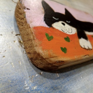 Pihenés - Rusztikus Fatábla, Vicces Ajándék ötlet - Egyedi Falidísz, Konyha, Macska, Cica, Gyerekszoba - otthon & életmód - dekoráció - fali és függő dekoráció - falra akasztható dekor - Meska.hu