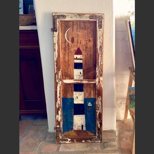 Világítótorony - Ajándék ötlet, Rusztikus Dekoráció,  Fatábla, Ablak, Tenger, Gyerekszoba, Vitorlás - otthon & életmód - dekoráció - fali és függő dekoráció - falra akasztható dekor - Meska.hu