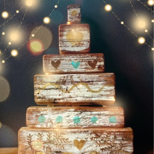 Rusztikus Karácsonyfa - Egyedi karácsonyi dekoráció, ajándék ötlet - karácsony - karácsonyi lakásdekoráció - karácsonyi lakásdíszek - Meska.hu