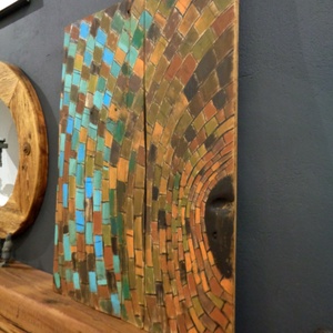 Mozaik - Rusztikus Fatábla, Ajándék ötlet - Egyedi Falidísz - otthon & életmód - dekoráció - fali és függő dekoráció - falra akasztható dekor - Meska.hu