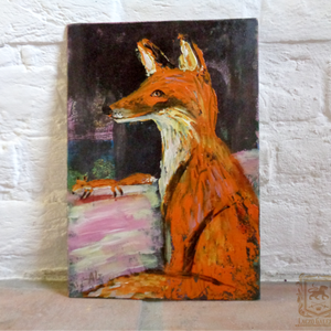 Róka Rudi -  Laczó Ágnes kortárs festő/grafikus művész , Művészet, Festmény, Akril, Festett tárgyak, Újrahasznosított alapanyagból készült termékek, MESKA