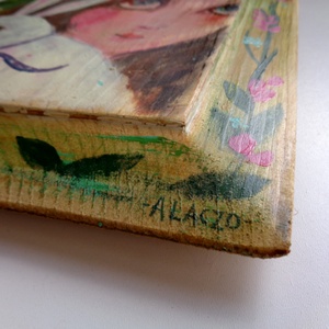 Nyuszit ölelő - Rusztikus Fatábla, Ajándék ötlet - Egyedi Falidísz, Húsvéti Nyúl - otthon & életmód - dekoráció - fali és függő dekoráció - falra akasztható dekor - Meska.hu