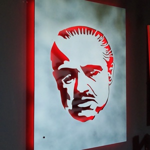 Corleone, a Keresztapa - falikép ledes háttérfénnyel - Meska.hu