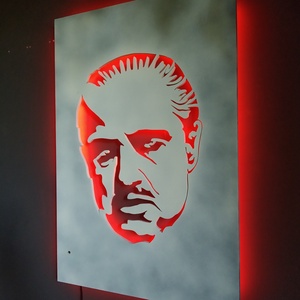Corleone, a Keresztapa - falikép ledes háttérfénnyel - otthon & életmód - Meska.hu