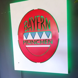 Bayern München logo - falikép ledes háttérvilágításal. - otthon & életmód - dekoráció - fali és függő dekoráció - felirat - Meska.hu