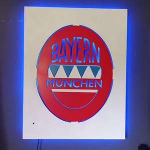 Bayern München logo - falikép ledes háttérvilágításal. - otthon & életmód - dekoráció - fali és függő dekoráció - felirat - Meska.hu