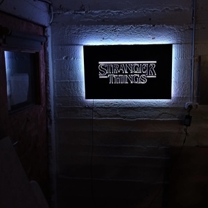 Stranger Things világító falikép - otthon & életmód - dekoráció - kép & falikép - fából készült kép - Meska.hu