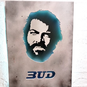 Bud Spencer portré  - falikép világítással - Meska.hu